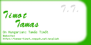 timot tamas business card